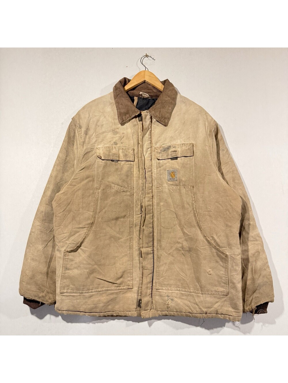 Vintage 1987 Carhartt CQ186 Arctic Quilted Traditional Coat Jacket Tan Mens 50